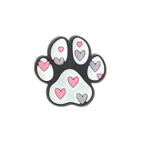 Dog Paw Print Hearts Pink Lilac White Croc Shoe Charm Jibbitz